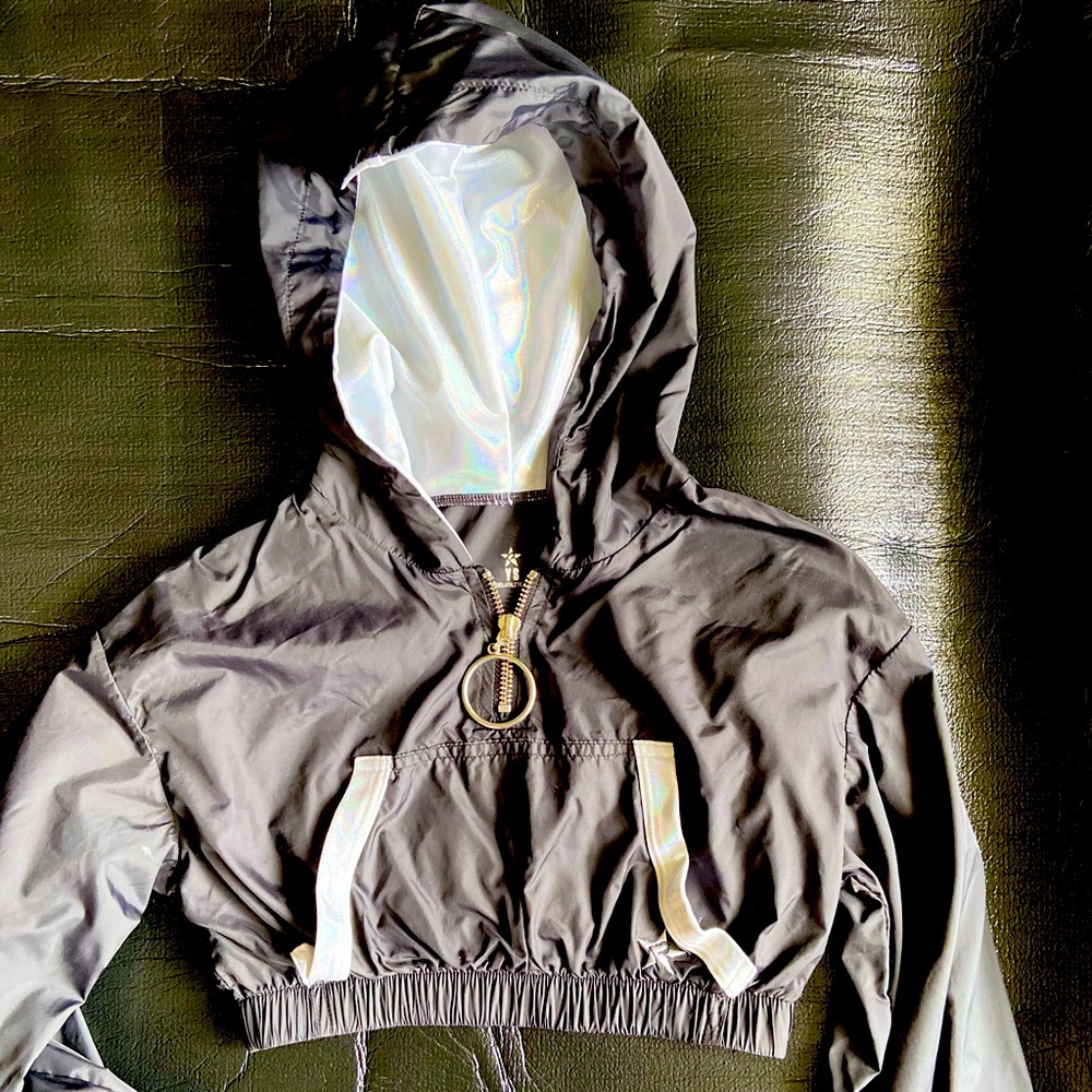YS Rebel Athletics Holographic Crop Quarter-Zip Jacket